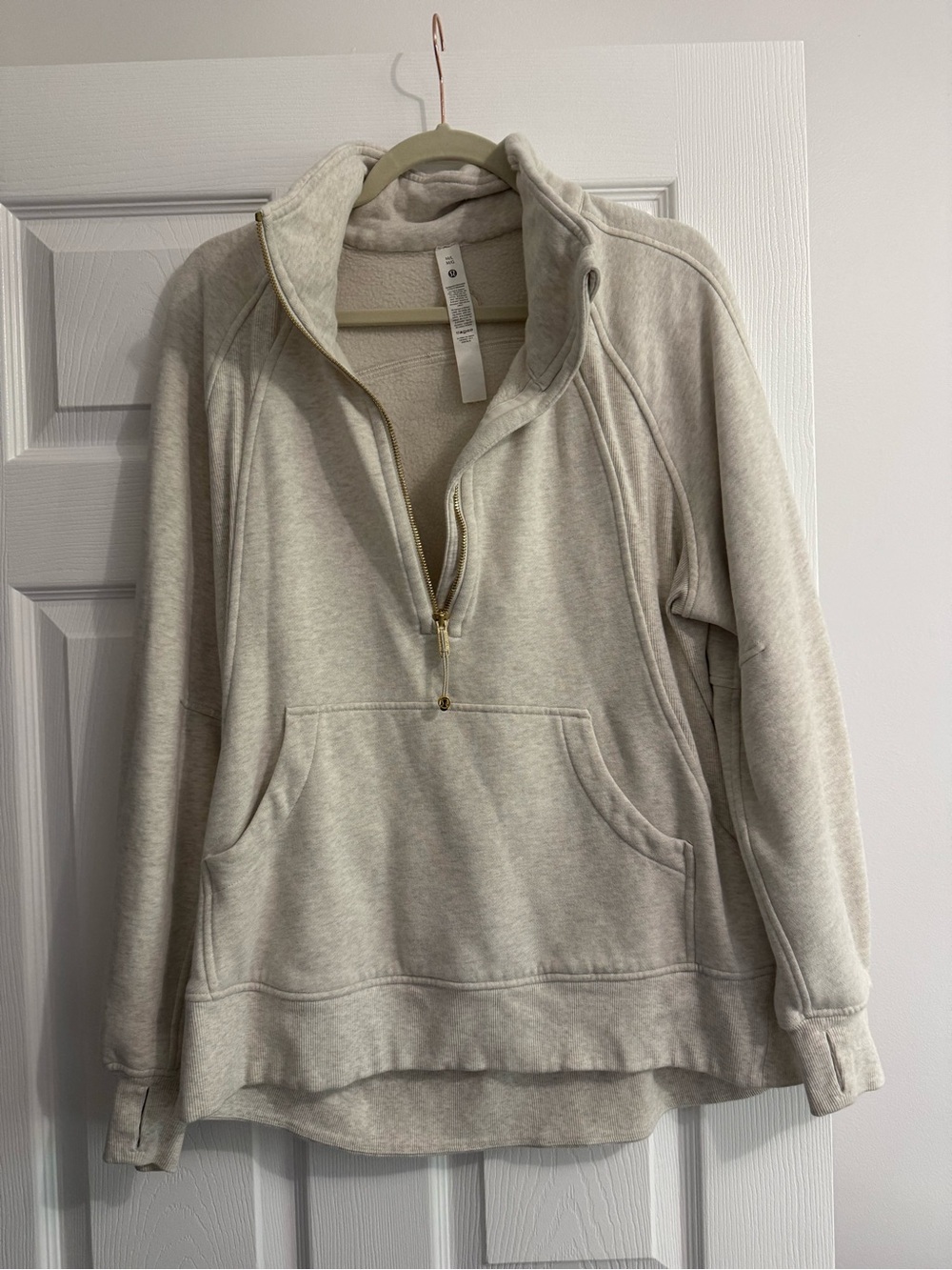 Lululemon scuba half zip long hoodie heater ivory